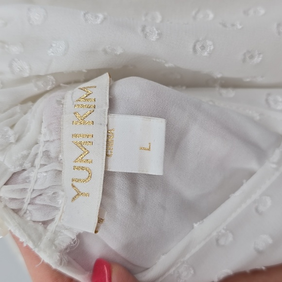 Yumi Kim Swiss Dot White Class Act Dress Size L - Picture 7 of 9
